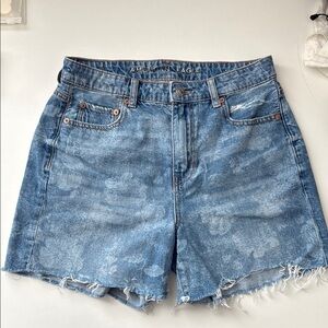American Eagle Outfitters Blue Jean Shorts Distressed Hem
